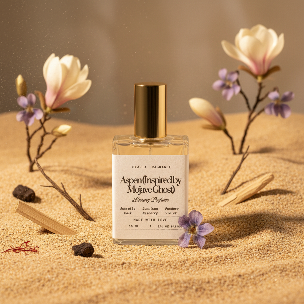 Aspen perfume with scent-inspired background